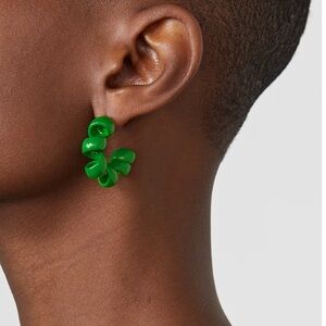 Bottega Veneta green enamel spiral earrings